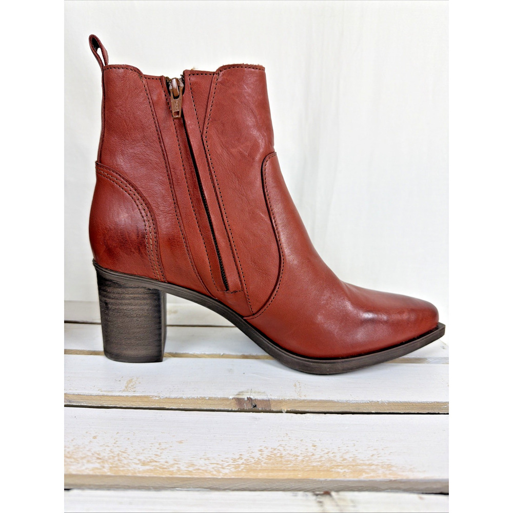 New NO Box Casta Tynt Rust Side Zip Gusset Heel Ankle Boots #1060 EU 41 - Picture 5 of 7